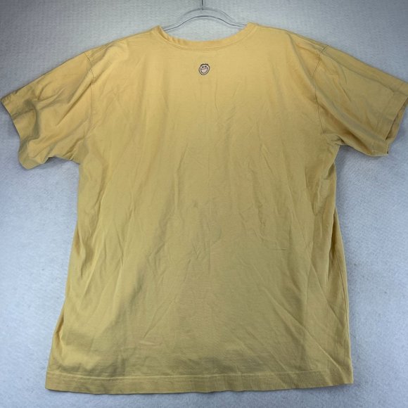 LIFE IS GOOD Mens L Yellow Action Hero Shirt Hobby Dad Fathers Day Short Sleeve - Picture 9 of 9